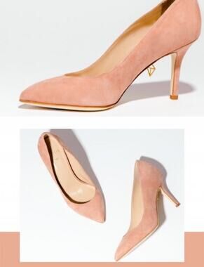 Thesis Couture Eve Painless Pump Nude Pink Suede Stiletto Heel Italy Size 37